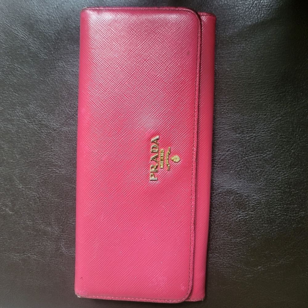 Prada Saffiano Continental Flap Long Wallet